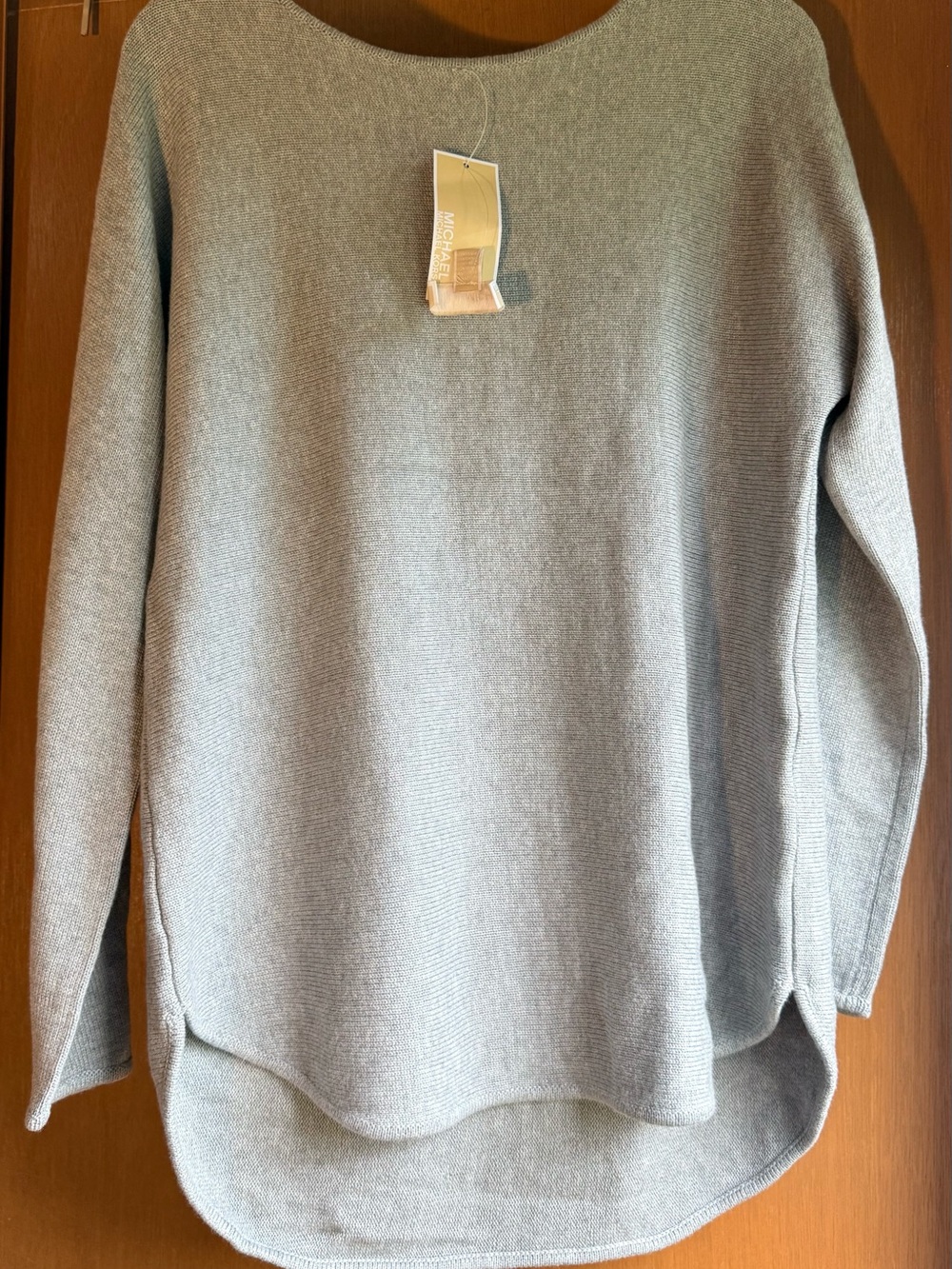 Michael Kors Pearl Heather High Low Back Zip Sweater NWT S